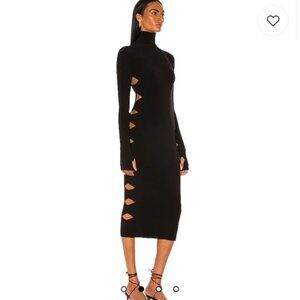 NORMA KAMALI Long Sleeve Alligator Turtleneck Dress - Lg